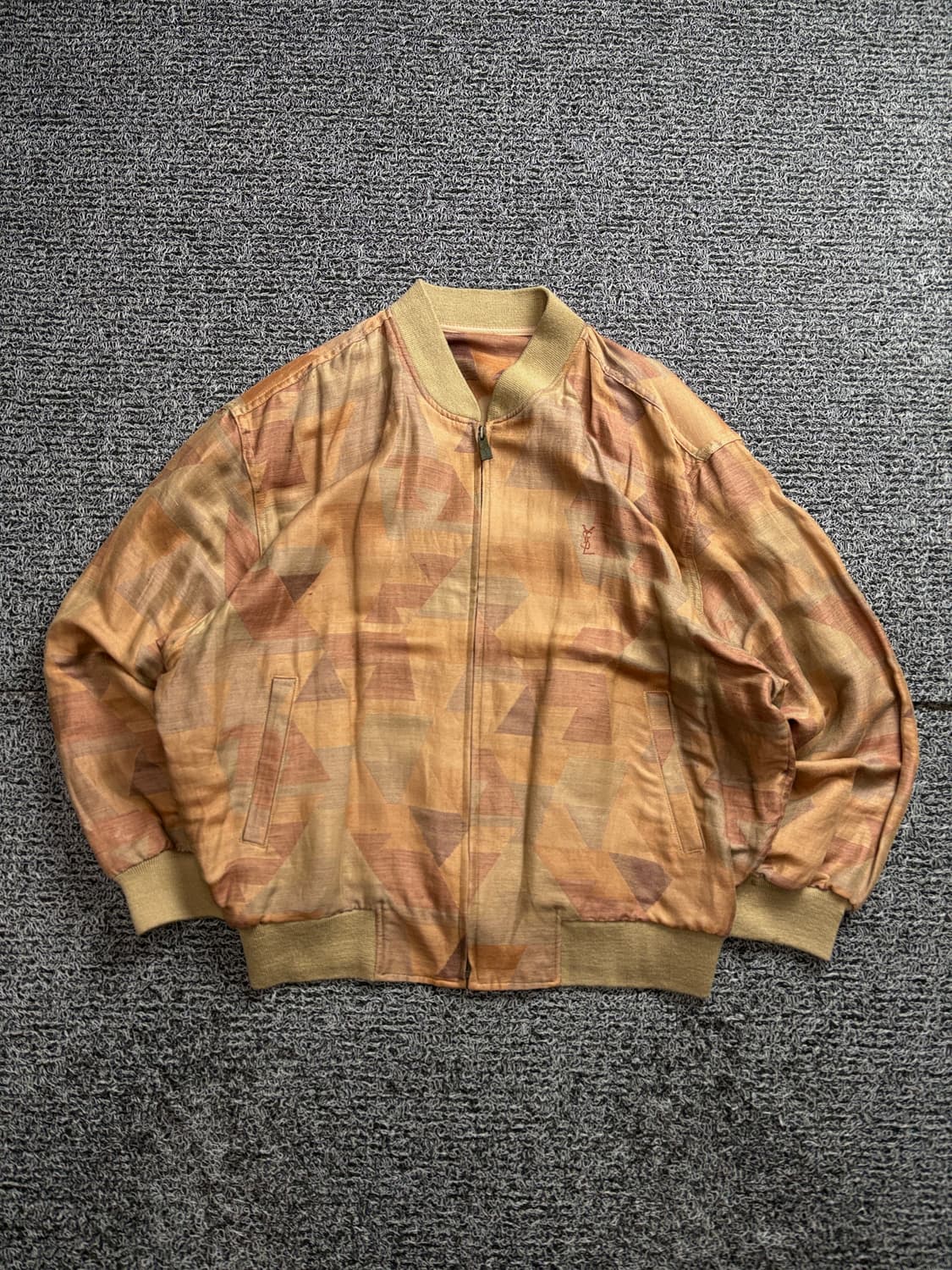 90s YSL입생로랑 아카이브 자수로고 패턴 블루종 2474 상품이미지2