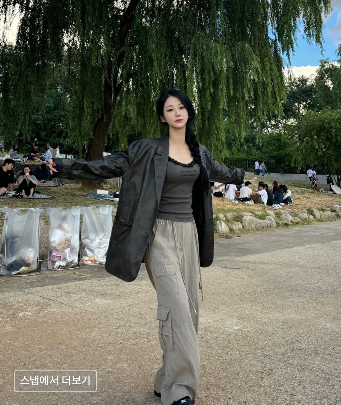 (새상품) 일리고 illigo 나일론 스트링 카고 밴딩 팬츠 그레이 상품이미지6