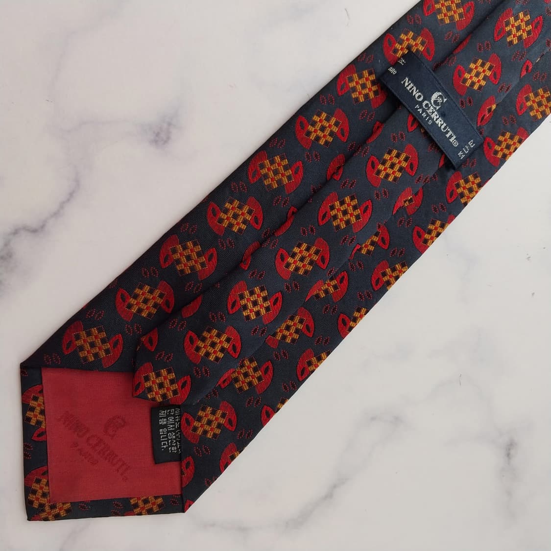NINO CERRUTI 세루티 넥타이 다크네이비 패턴 A+등급 K2418 상품이미지8