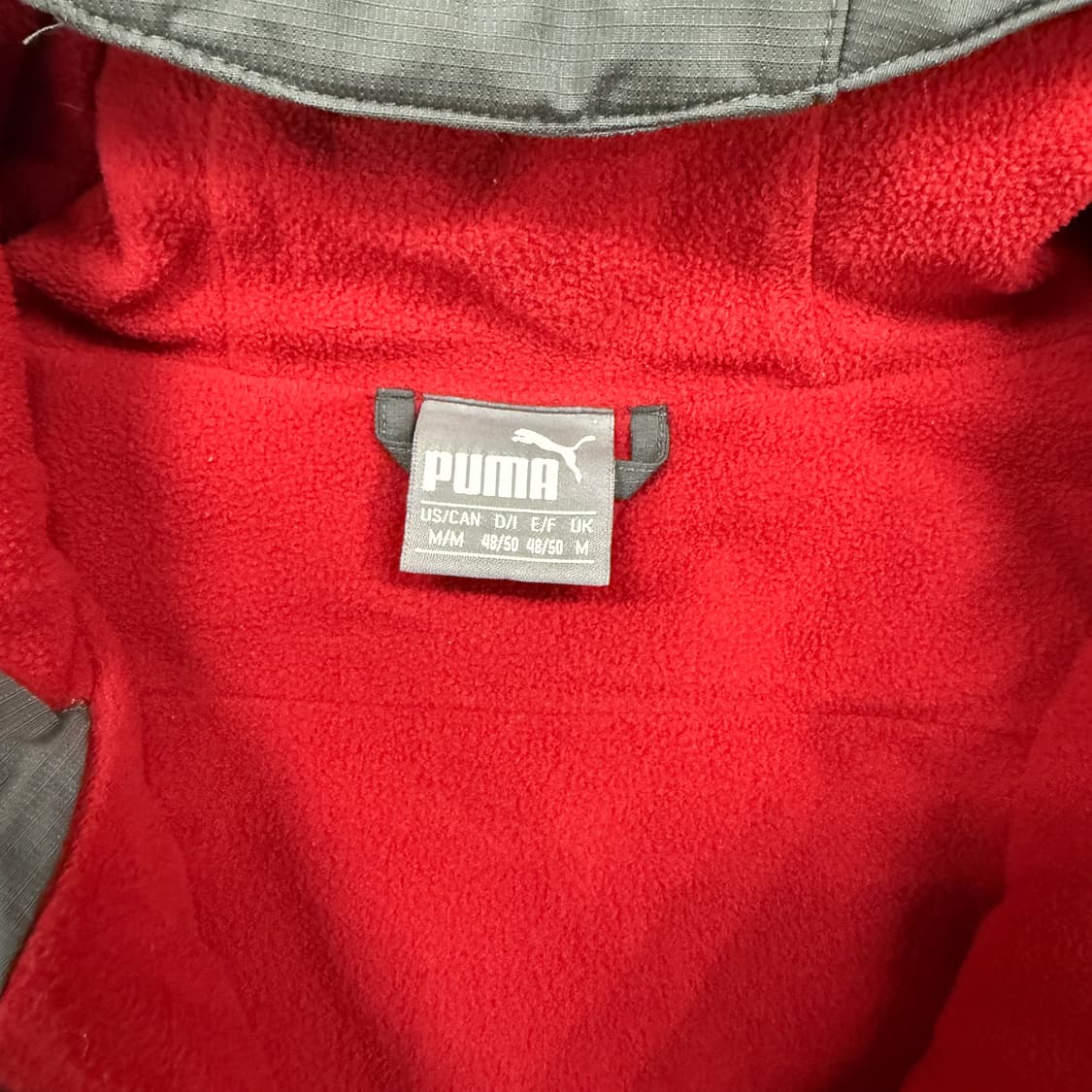 (M)푸마 Puma 아스날 17/18 벤치 코트자켓(차콜,2Way지퍼) 상품이미지3