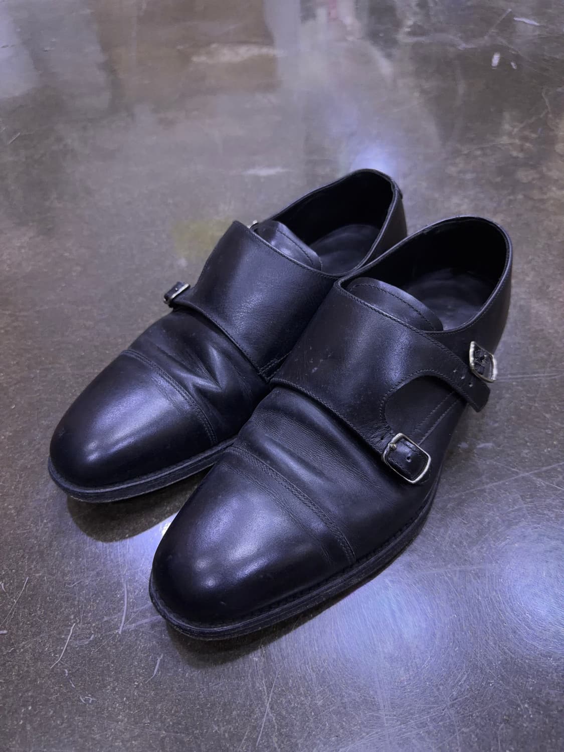 로크 더블 몽크 스트랩 가죽 구두 슈즈 6 (250) 상품이미지1