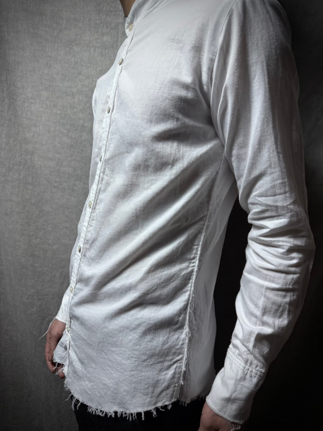 Elena Dawson Raw Edge Band Collar Shirt  상품이미지2