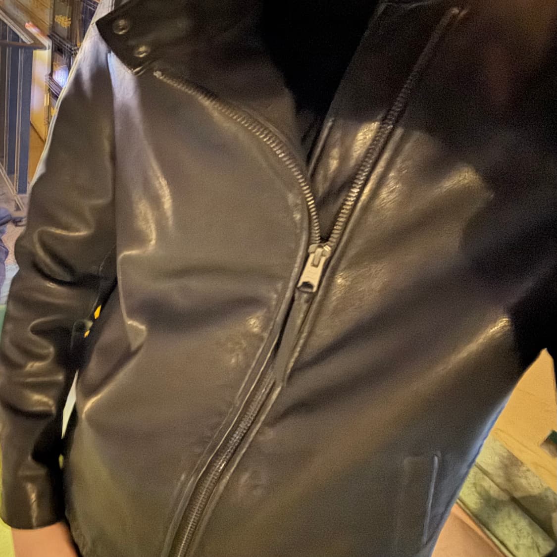 올세인츠 사선 가죽자켓 xl 상품이미지3