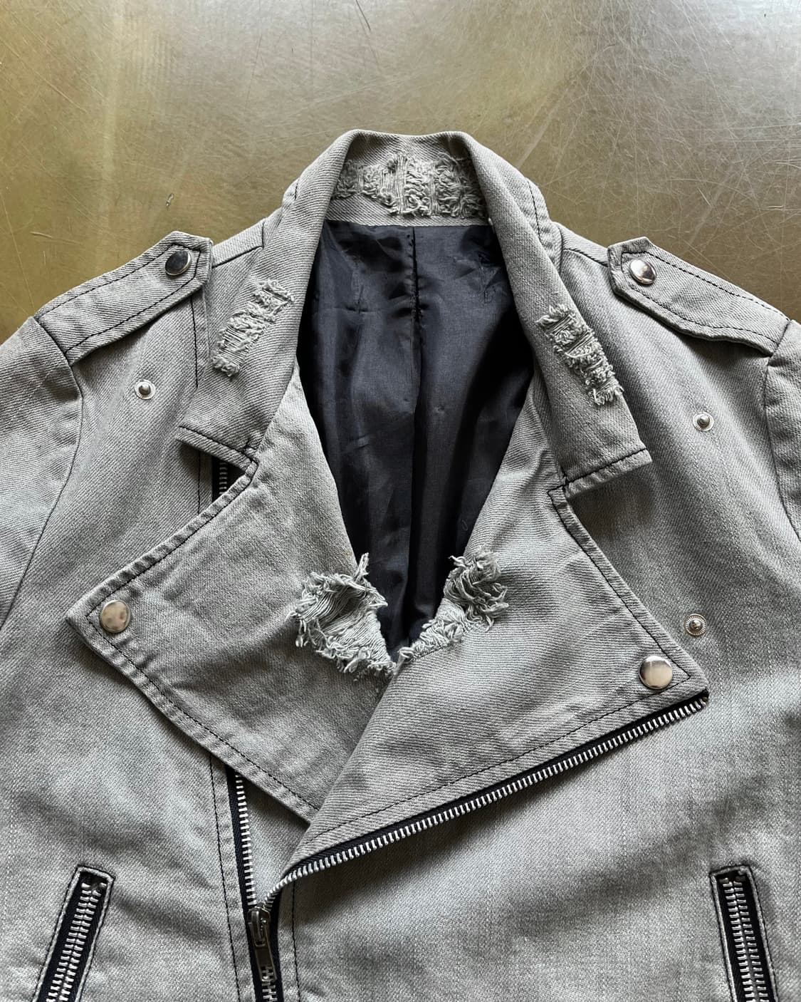 Vintage Destroyed Denim Rider Jakcet 상품이미지4