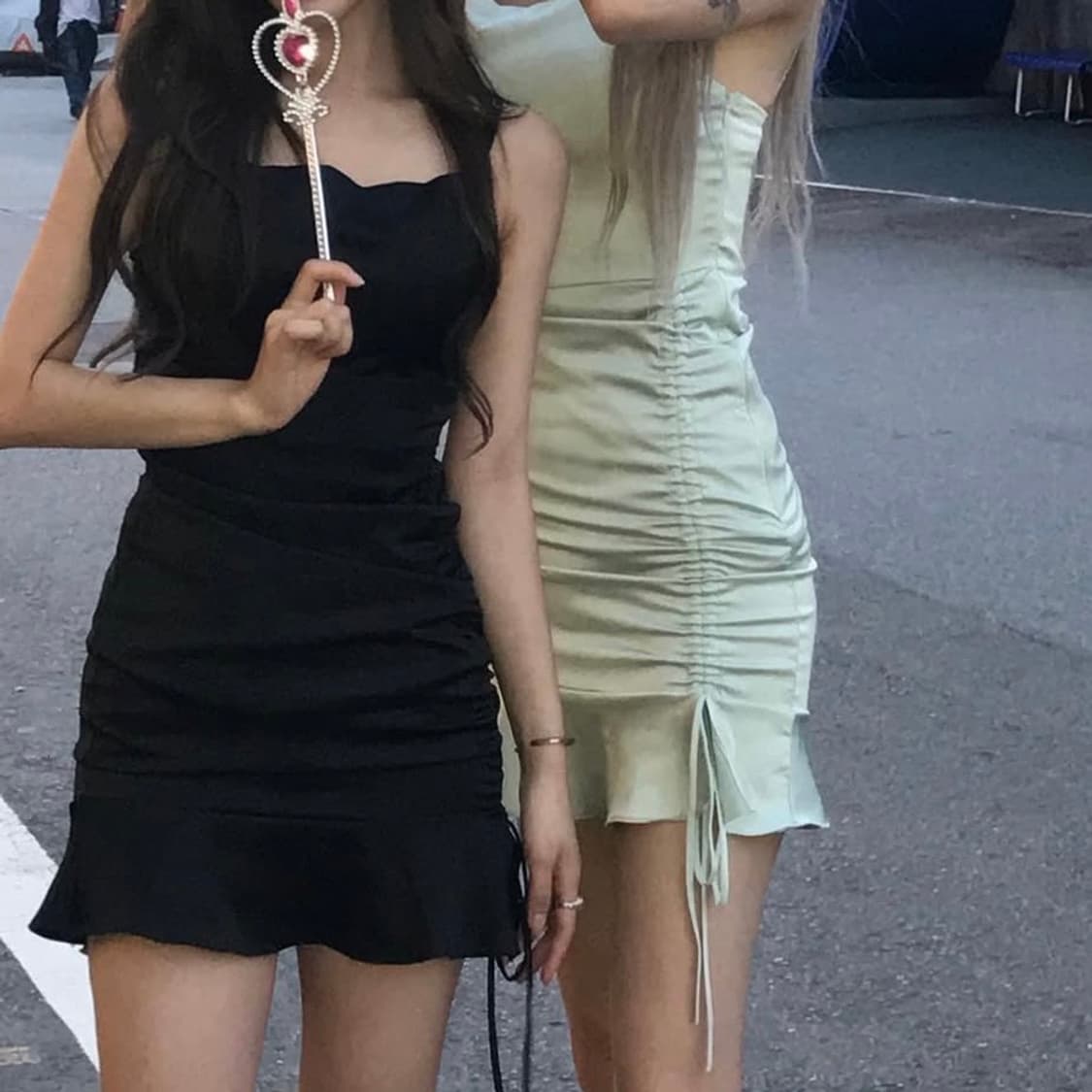 badress made satin shirring one piece 상품이미지3