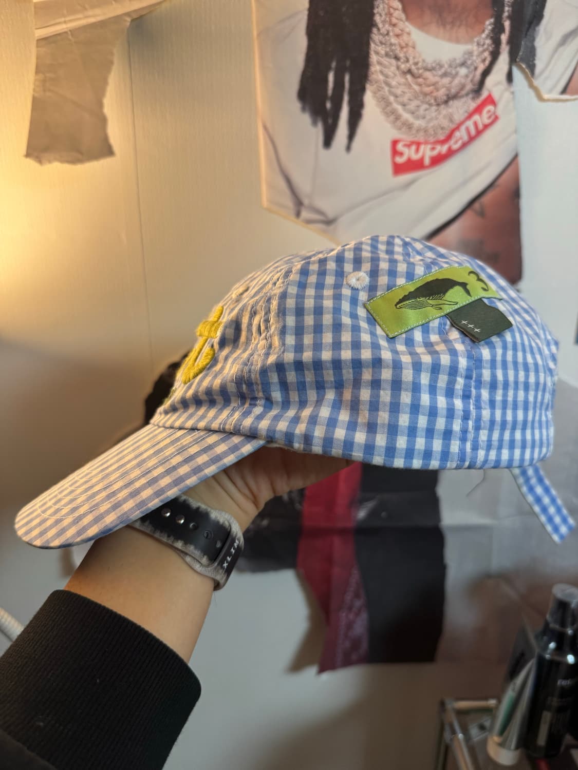 리틀도쿄테이블테니스클럽 LTTT 스카이블루 체크 볼캡 상품이미지3