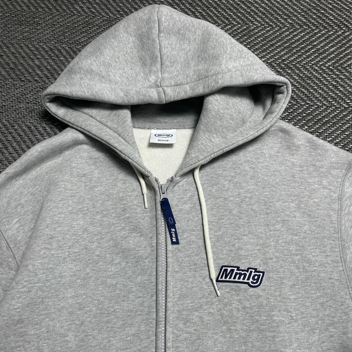 Mmlg 자수로고 박시핏 후드 집업 그레이o 5297 상품이미지5