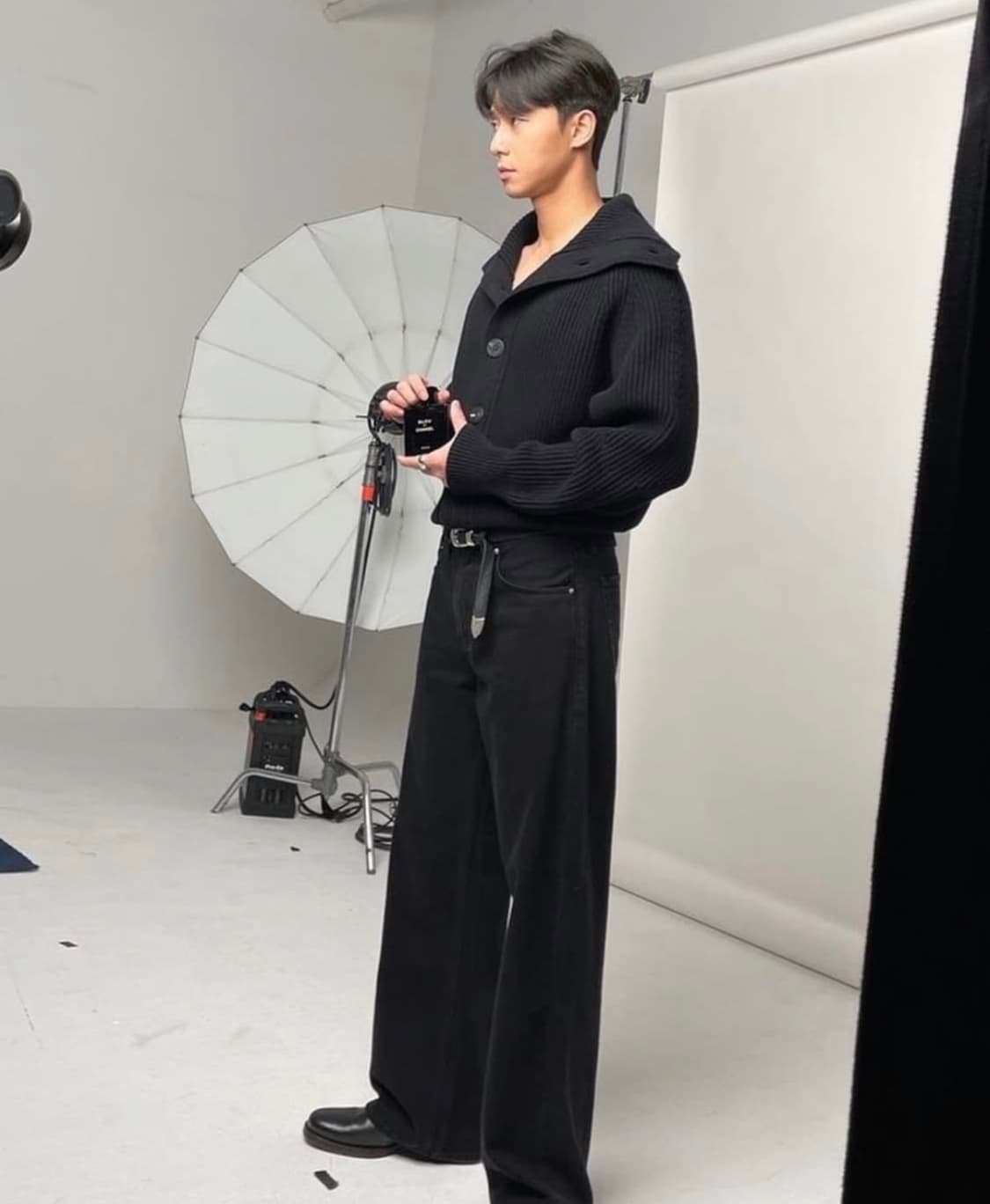 렉토 oversized collar wool ribbed cardigan 상품이미지1