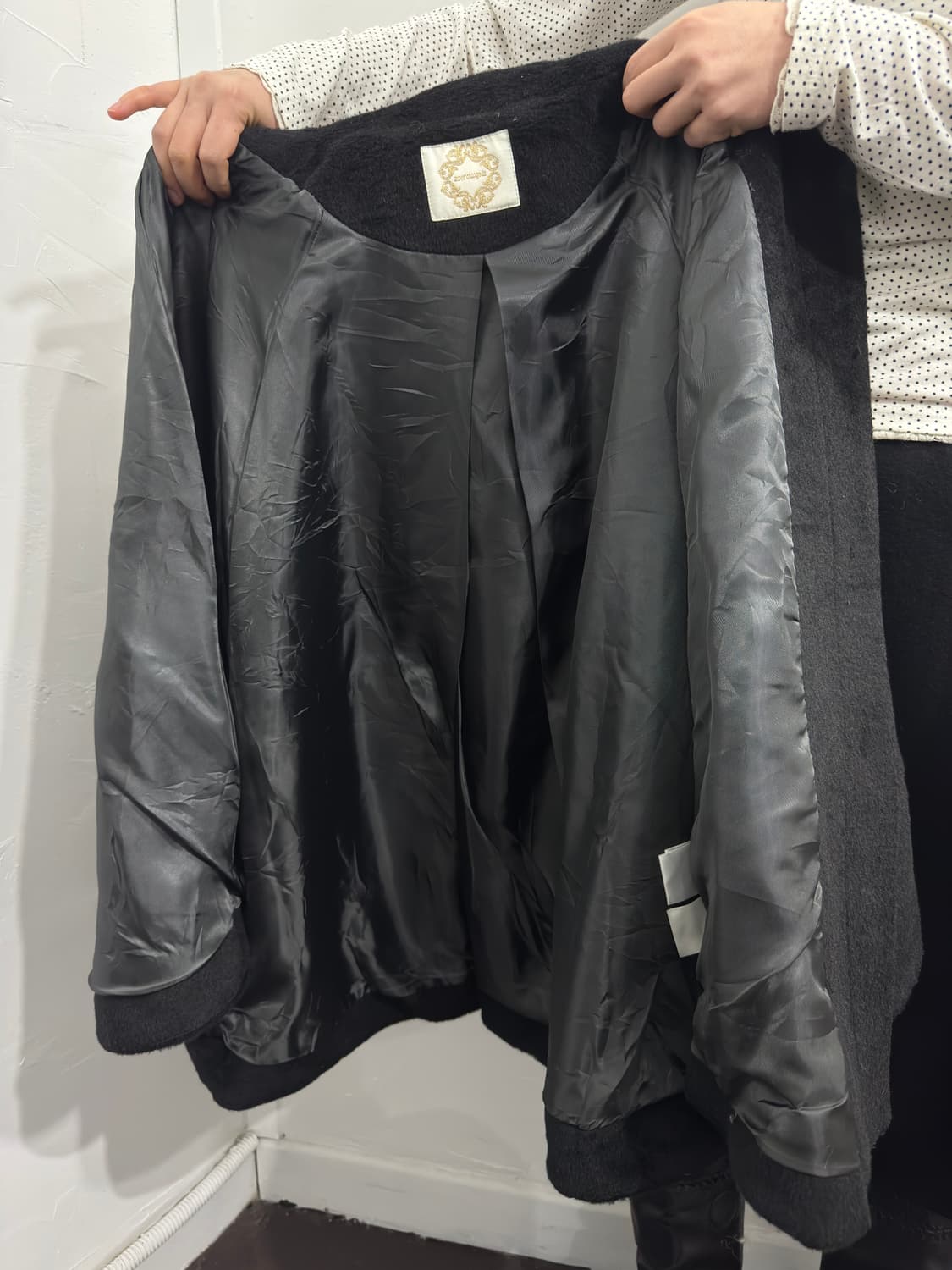 ribbon detail cape coat 상품이미지7