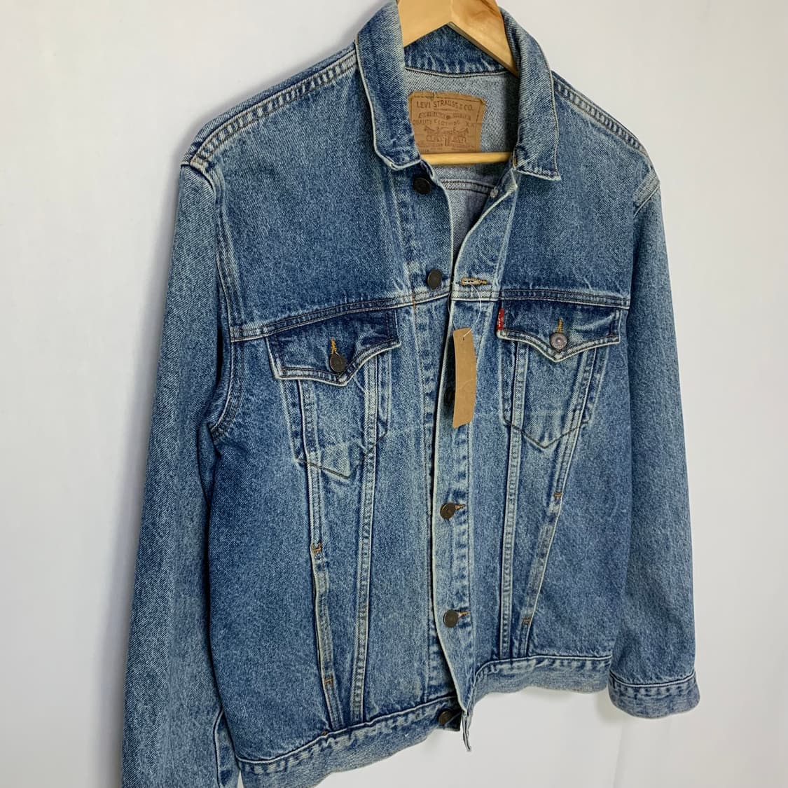 90s 리바이스 빈티지 워싱 데님 중청 자켓 남성 M 남녀공용 상품이미지3