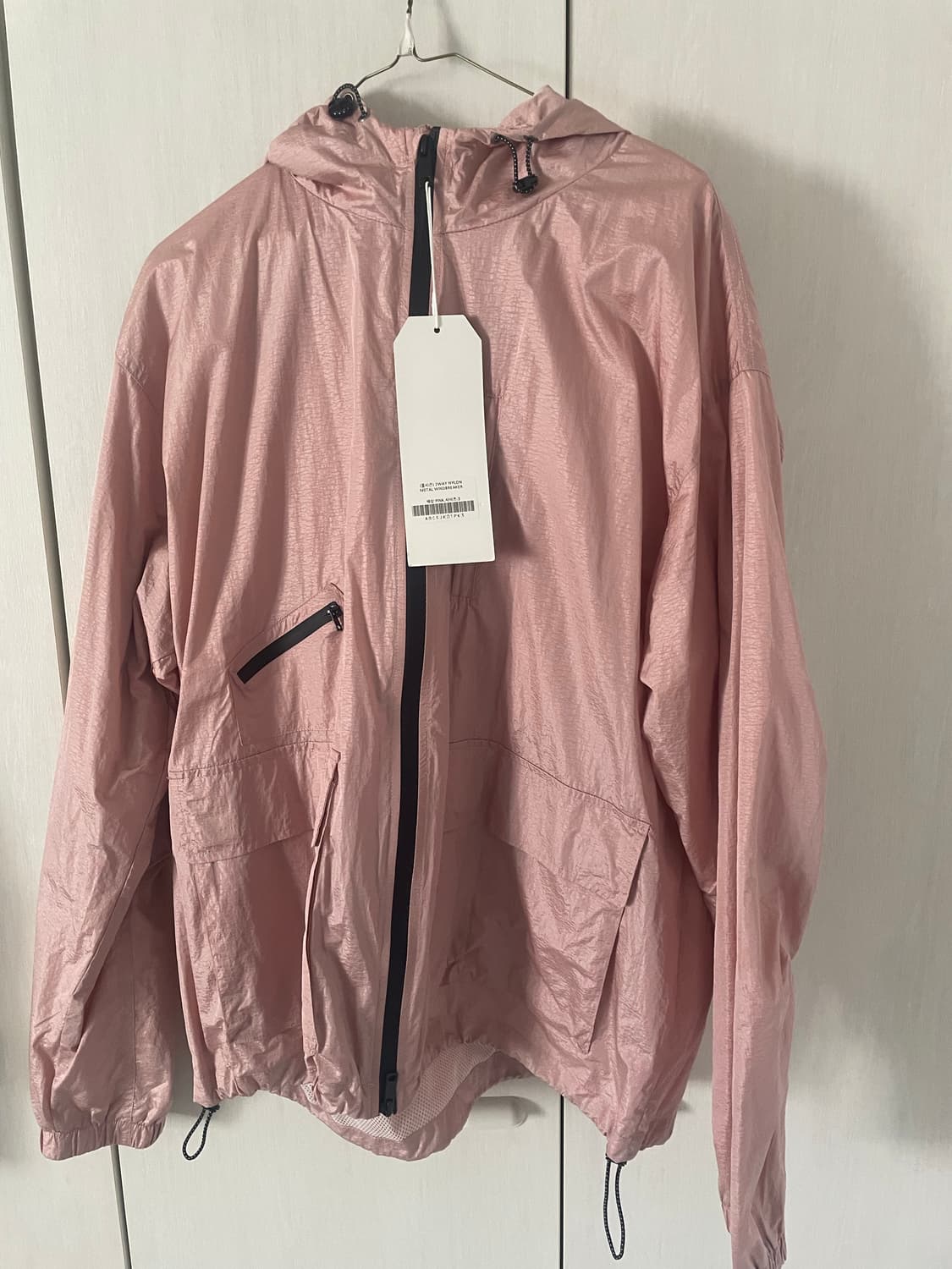 디미트리 블랙 윈드 브레이커 바람막이 핑크 투웨이 xl 새상품 상품이미지2