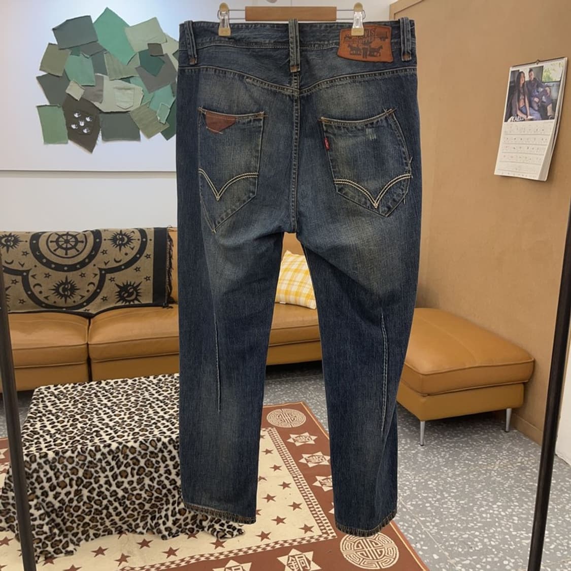 리바이스 쿠퍼 웨스턴 포켓 스티치 워싱 데님팬츠 34인치 C08991 상품이미지4