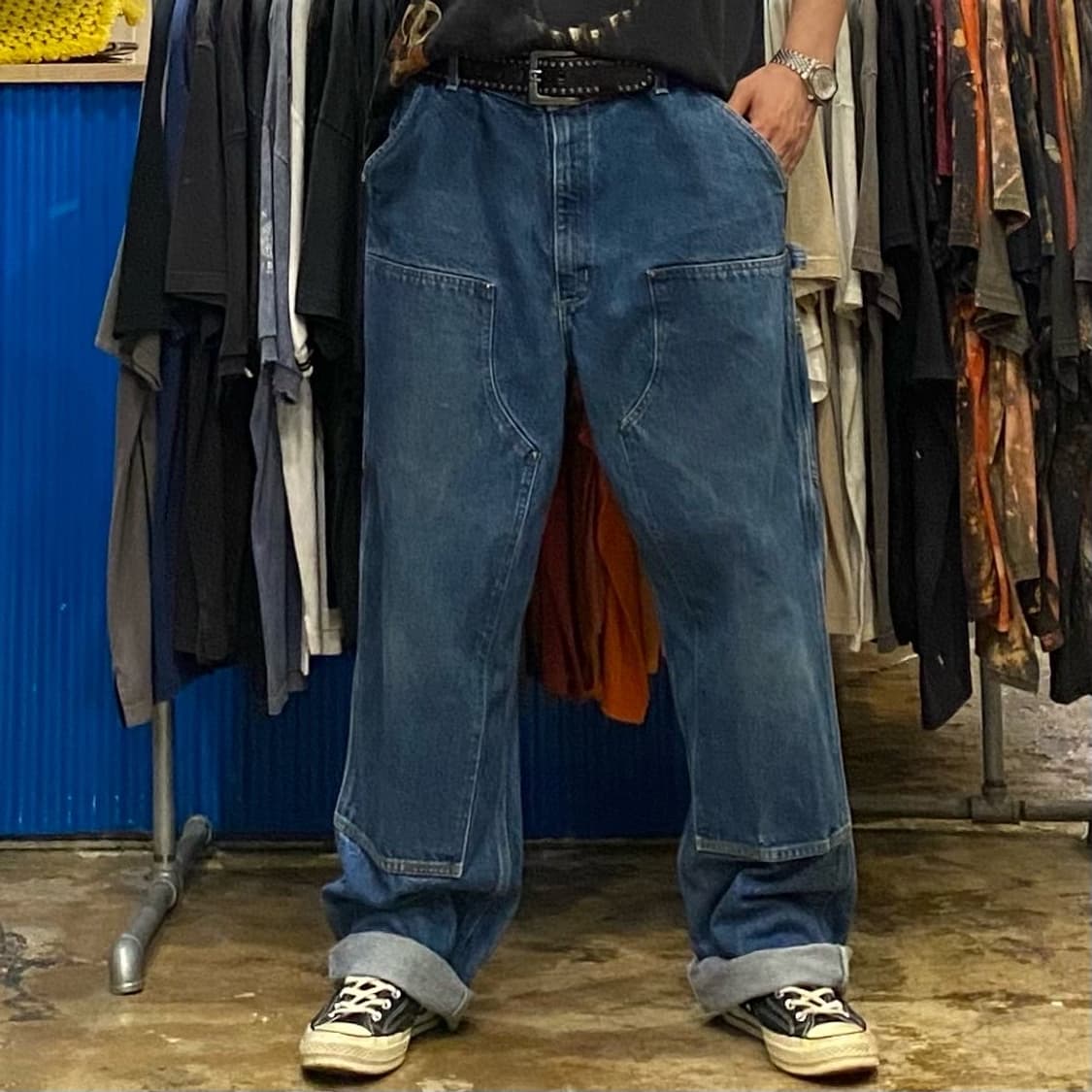 레어 00s USA 칼하트 워크 더블니 데님팬츠 상품이미지2