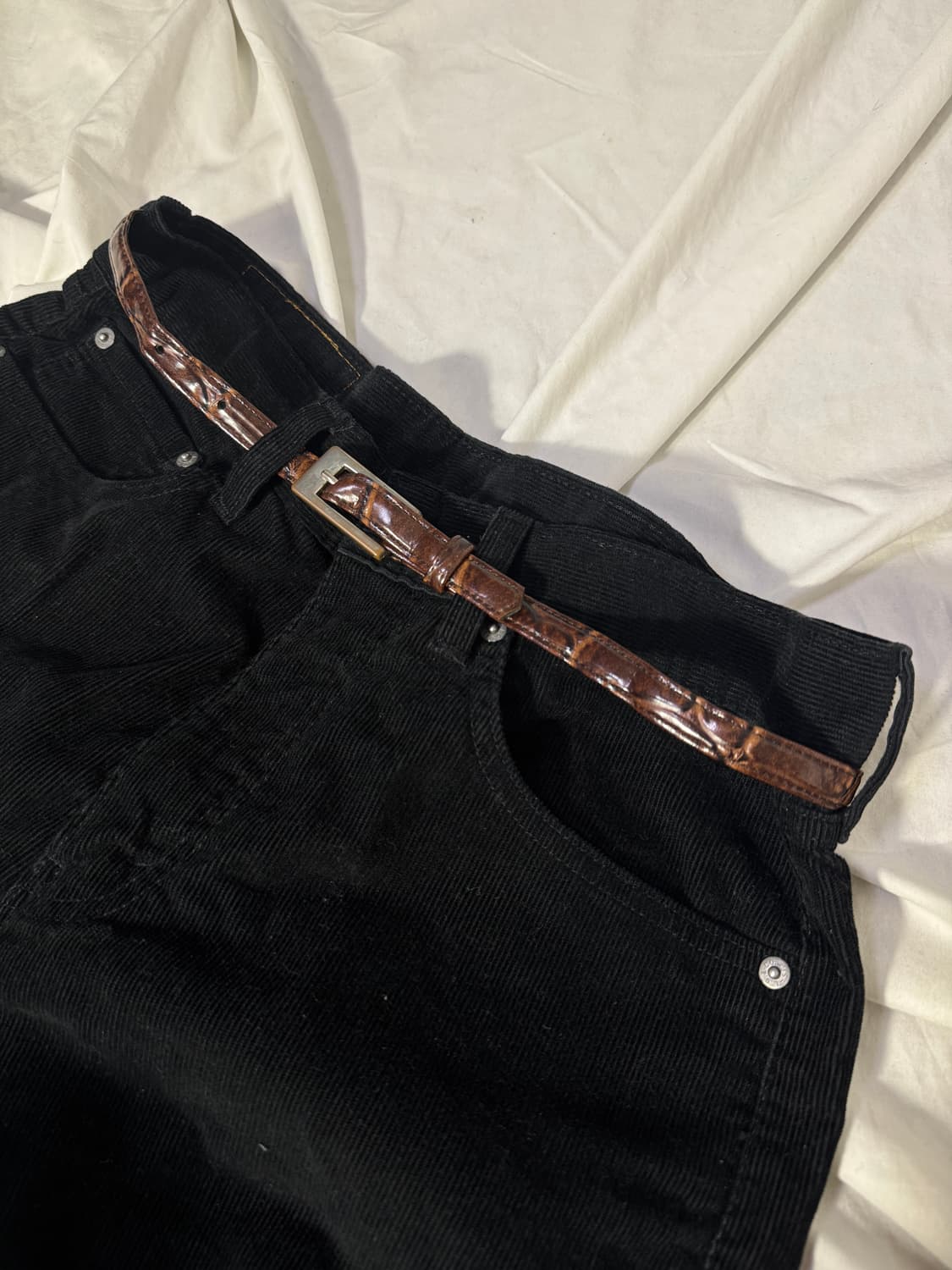 빈티지 크로커다일 에나멜 벨트 상품이미지1