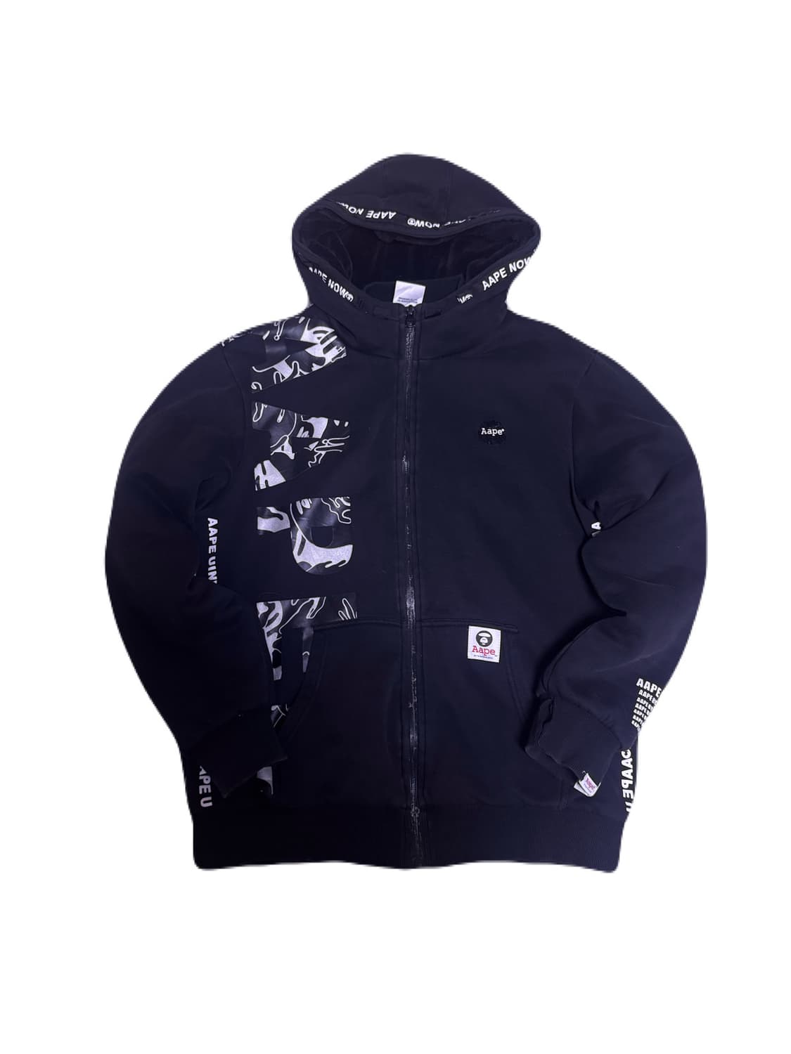 에이프 블랙 카모 후드집업 상품이미지1