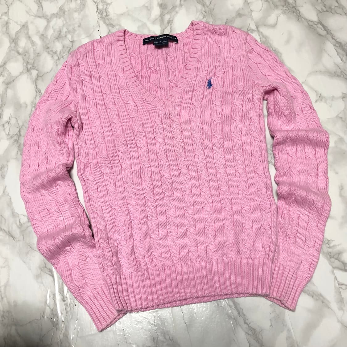 폴로 랄프로렌 인디핑크 니트 브이넥 스웨터 상품이미지1