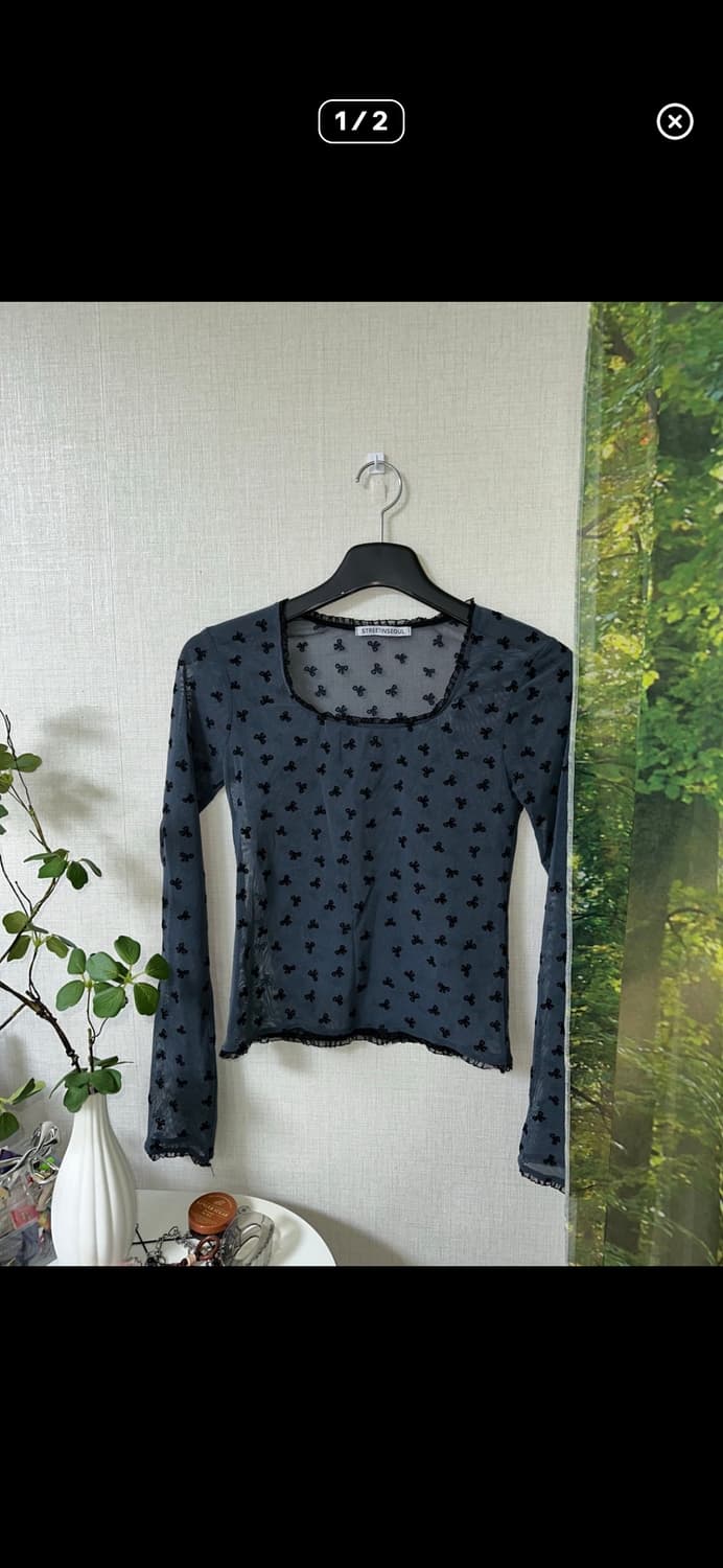 리본패턴 티 상품이미지1