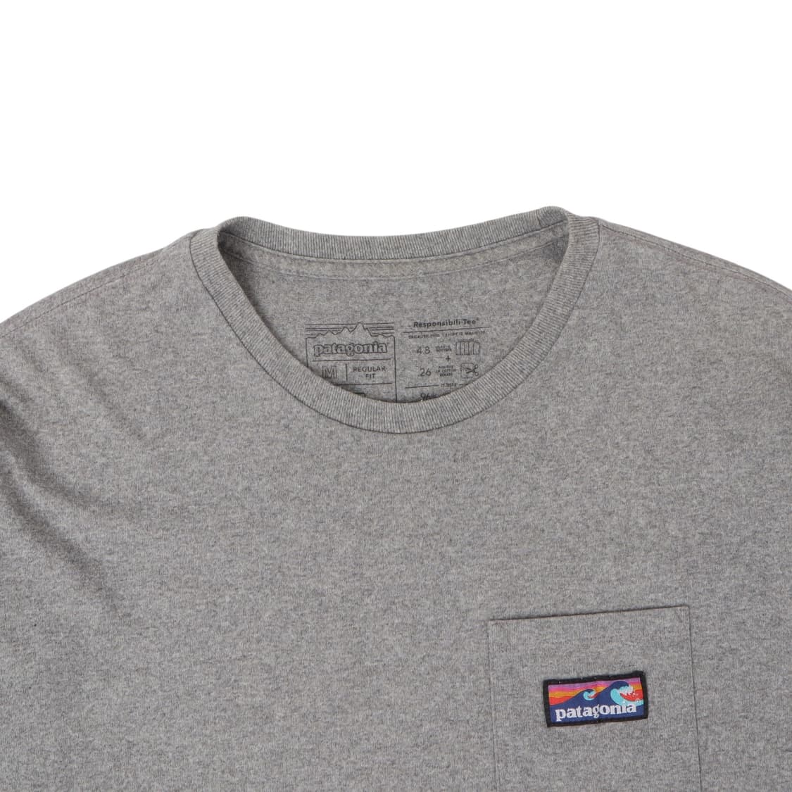 파타고니아 그레이 포켓 로고 반팔 티셔츠 상품이미지2