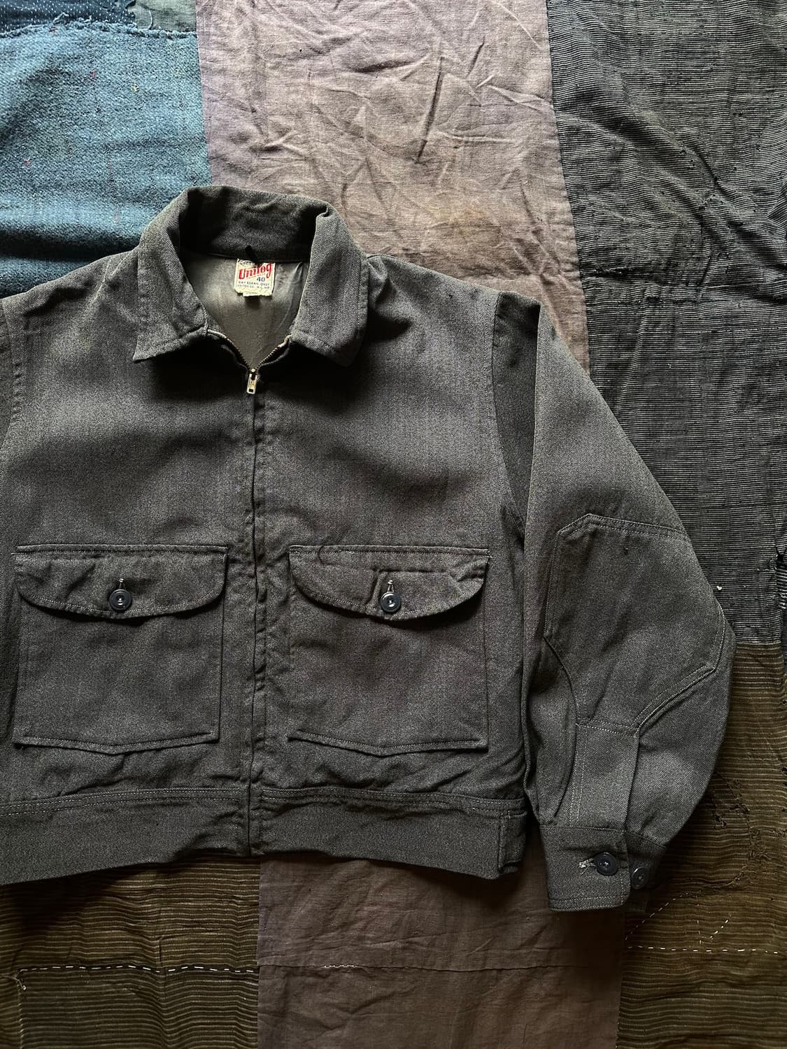 50s USA 빈티지 Unitog 유니온 메이드 투 포켓 울 워크 자켓 상품이미지2