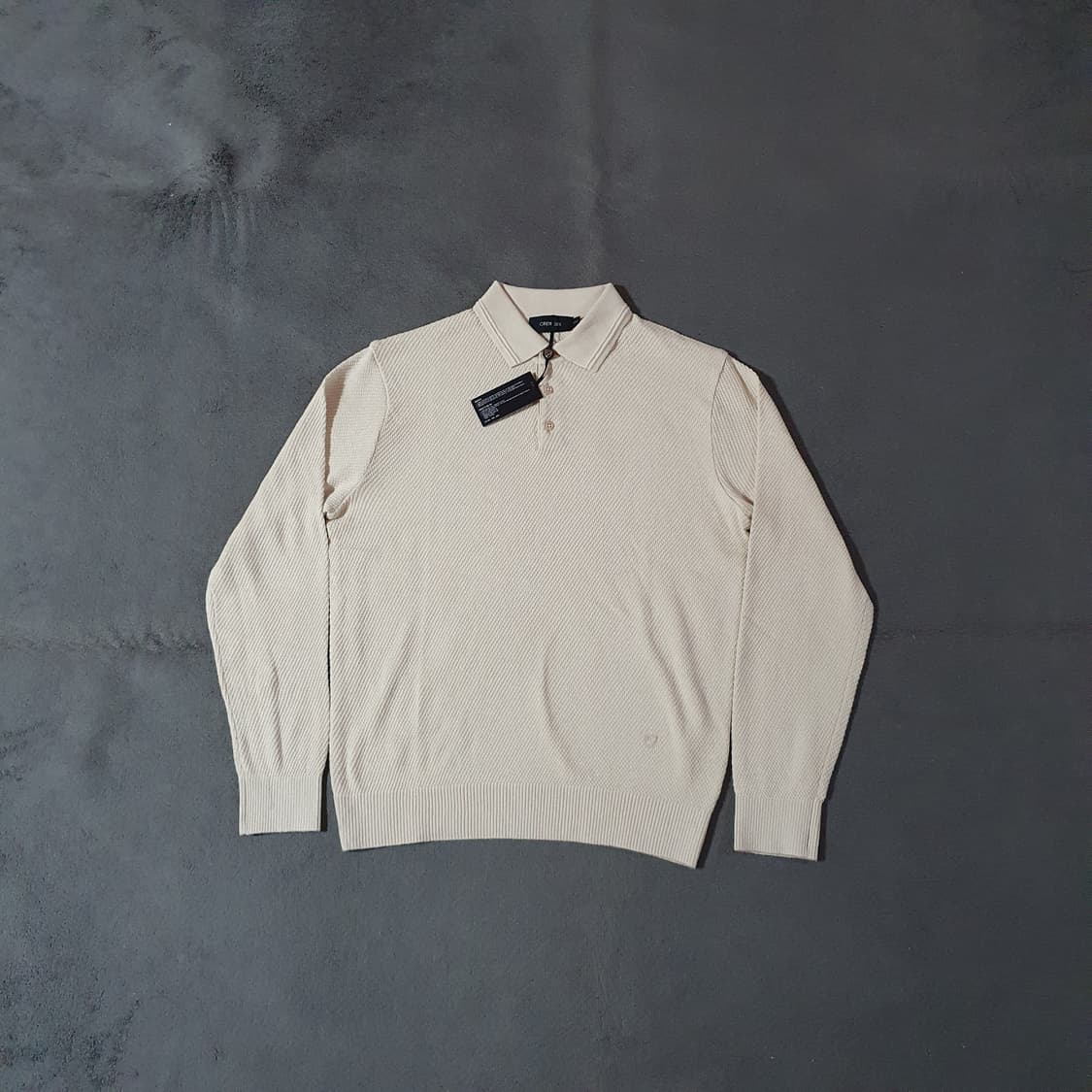 새상품 다니엘크레뮤 캐시미어 블렌디드 카라 니트 100 크림 상품이미지2