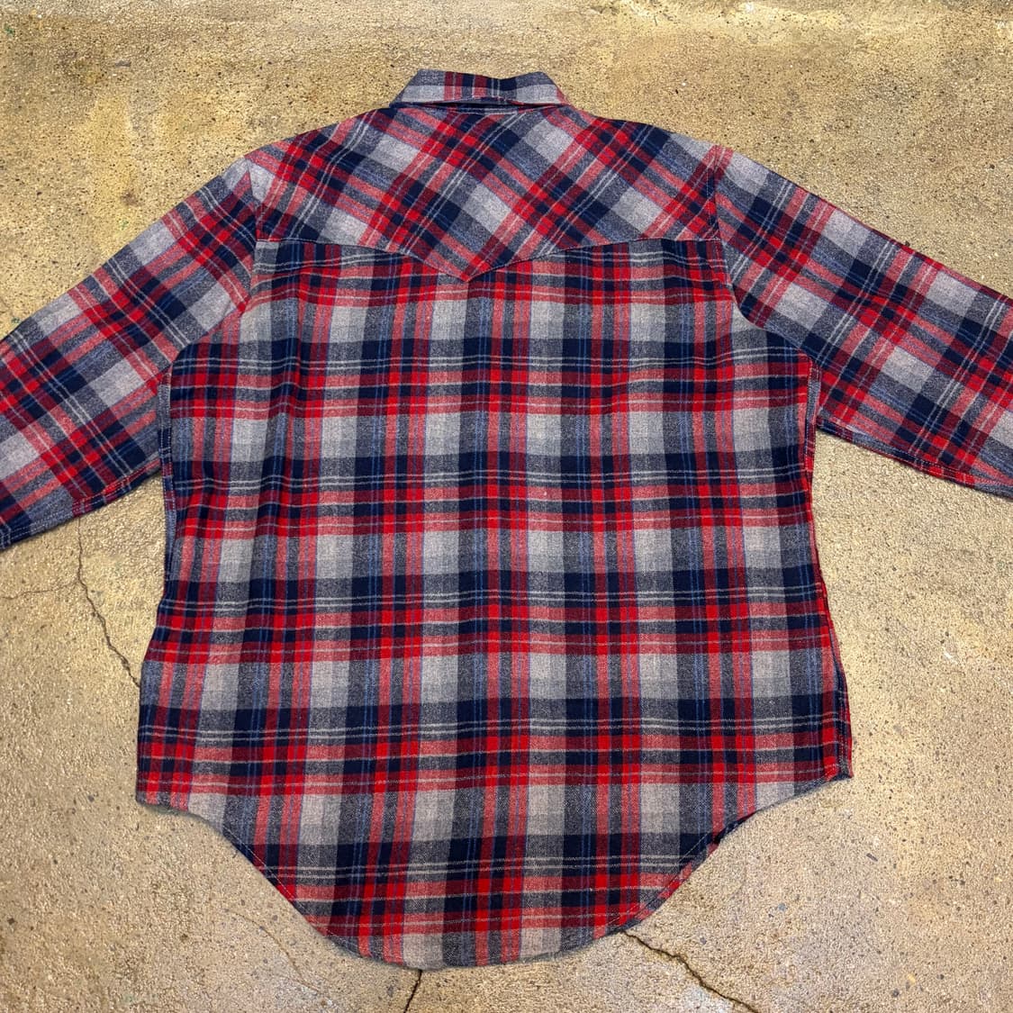 90s Made in Korea 생산 미국 빈티지 울 체크셔츠  상품이미지6