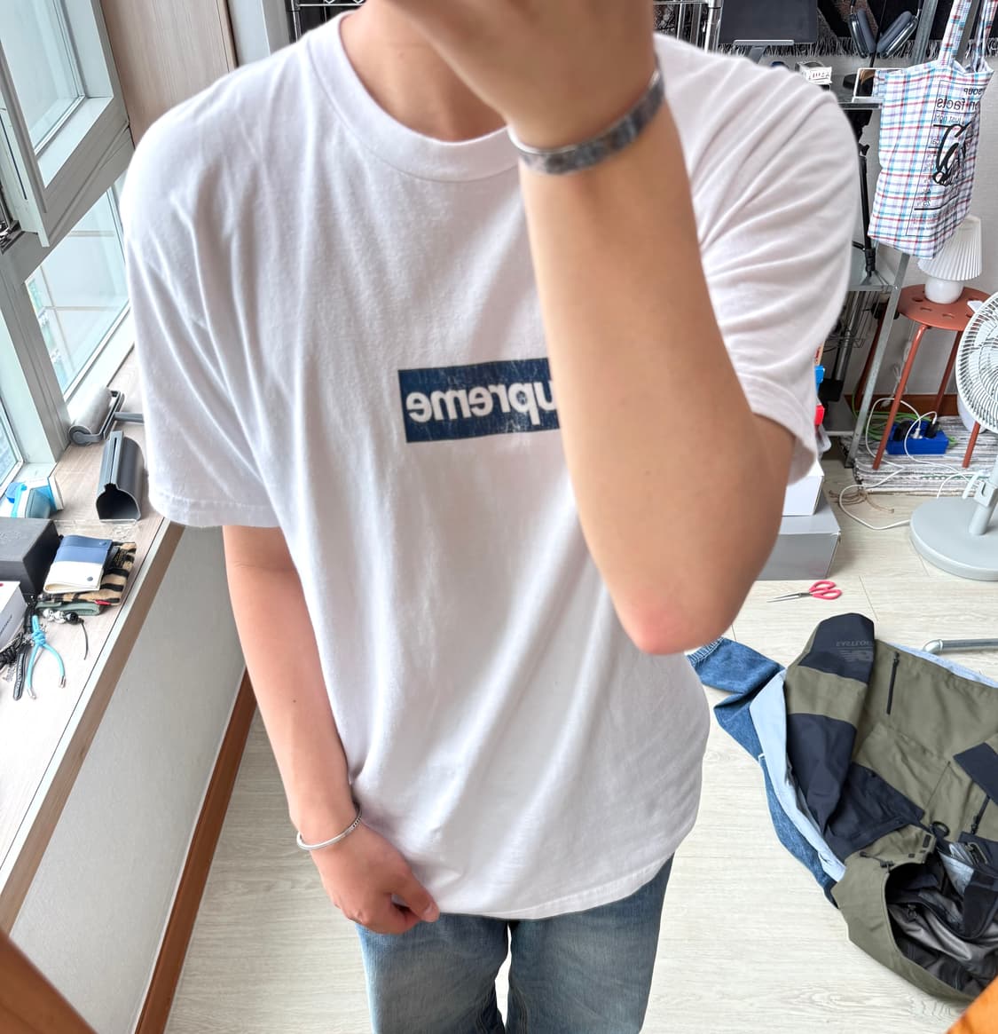 슈프림 뉴욕양키즈 박스로고 반팔 티셔츠 상품이미지1