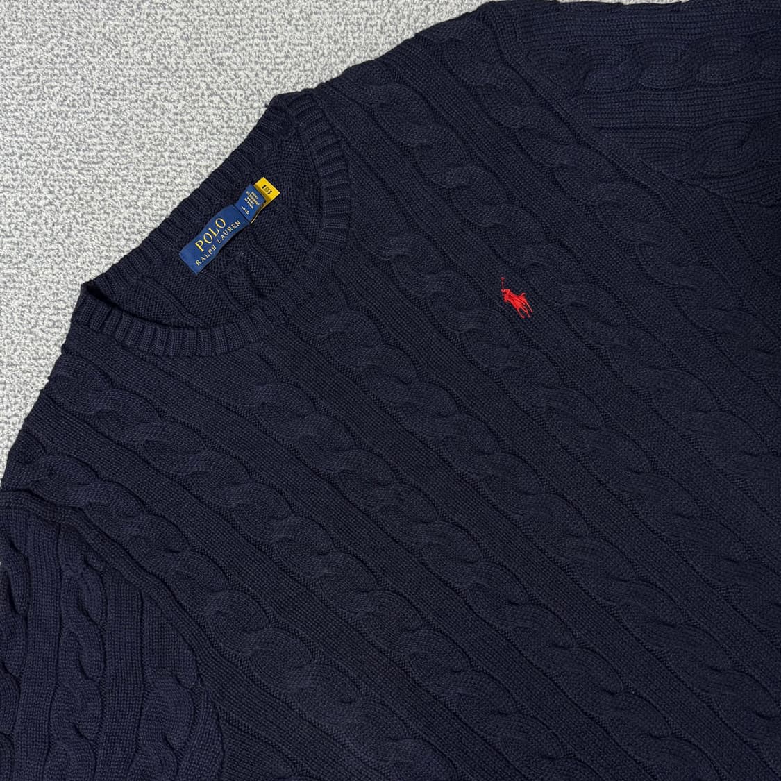 [정품 QR] 폴로 랄프로렌 꽈배기 니트 네이비 상품이미지5