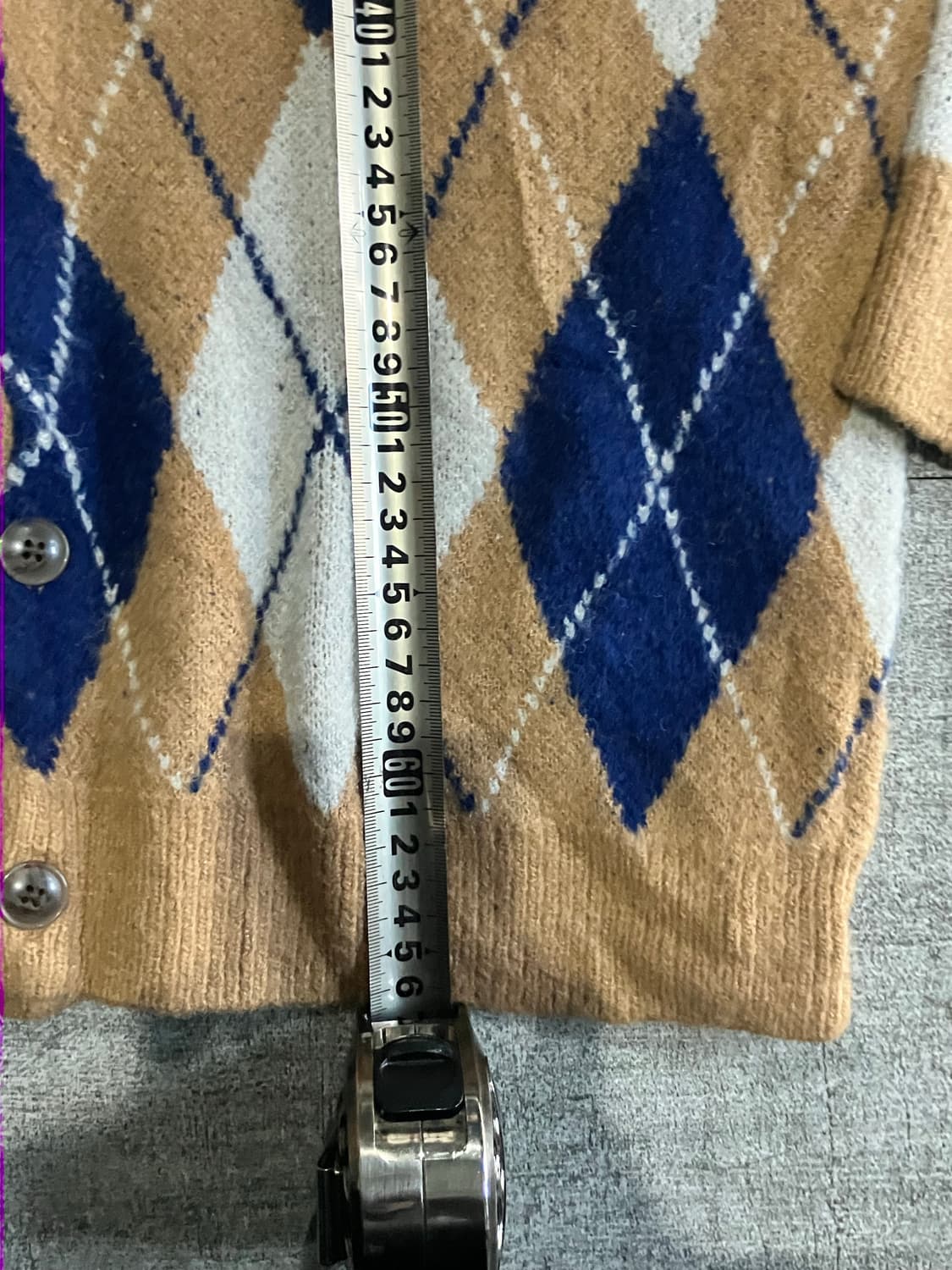 일본빈티지 올드스쿨아메카지 혁오풍 아가일 니트가디건 상품이미지3