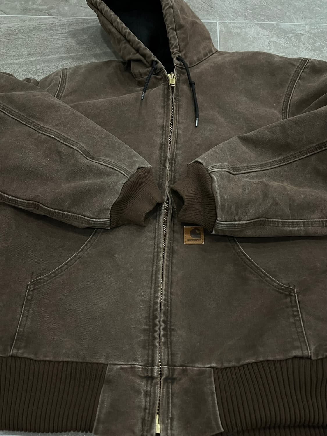 (M) 칼하트 덕 액티브 후드자켓 J130 CHT 체스트넛 상품이미지5