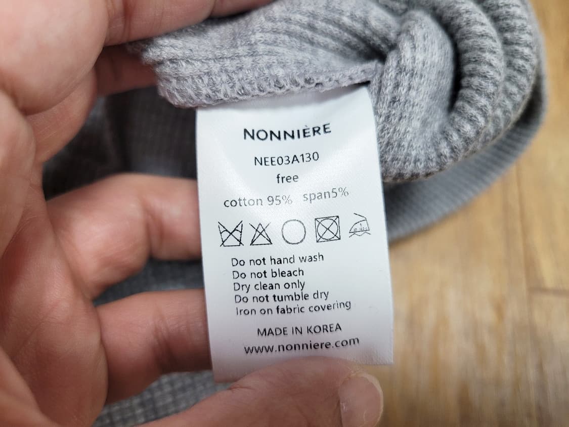 노니에르(NONNIERE) 그레이 와플티셔츠 55-66 새상품 상품이미지5