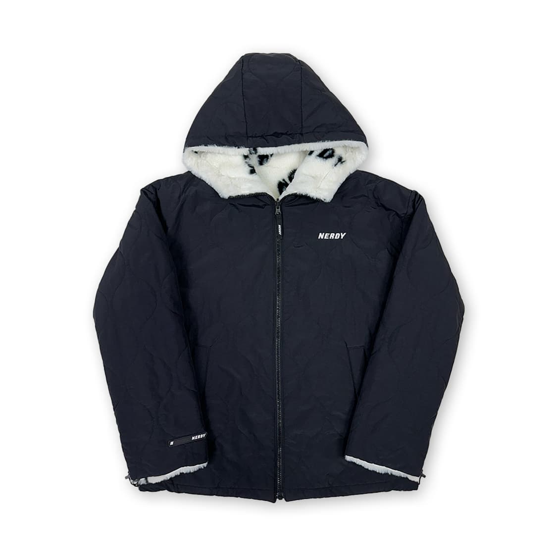 널디 리버시블 큉틸 플리스 후드 자켓 상품이미지1