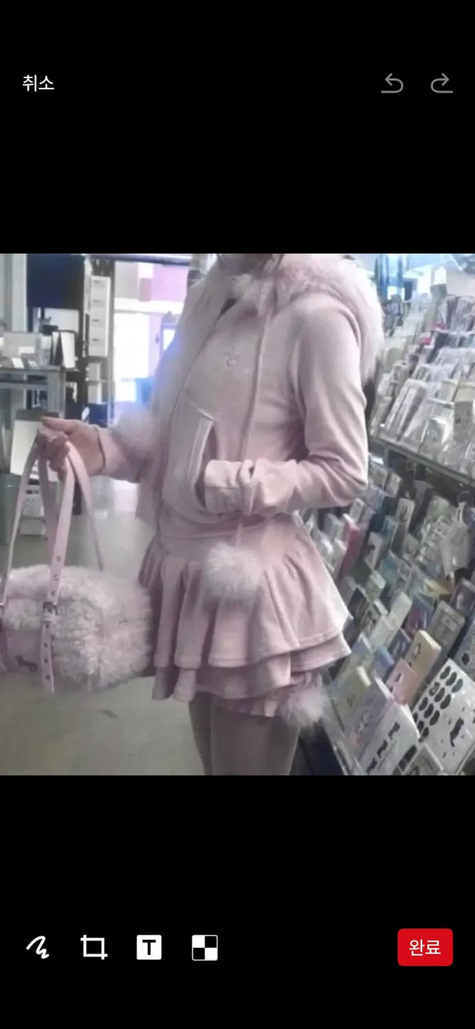 아이당클럽 벨벳 폼폼 핑크 치마셋업+바지(핑크) 갸루 히메갸루 상품이미지1