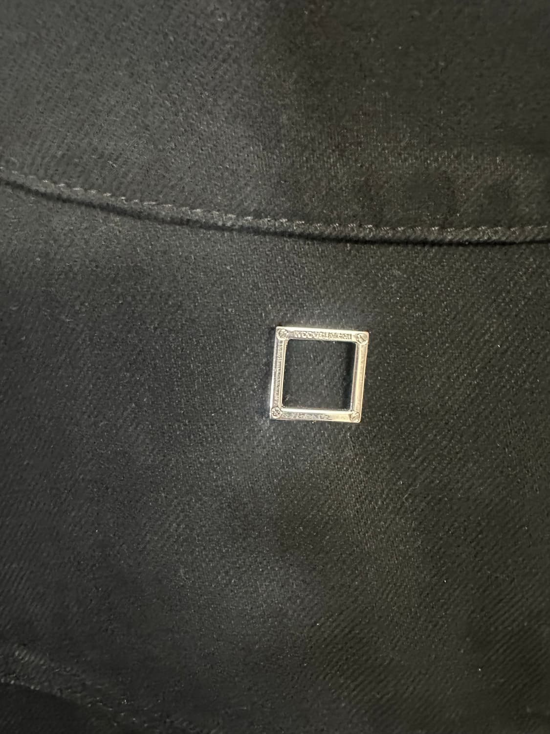 우영미 가죽탭 데님자켓 블랙 (44) 상품이미지4