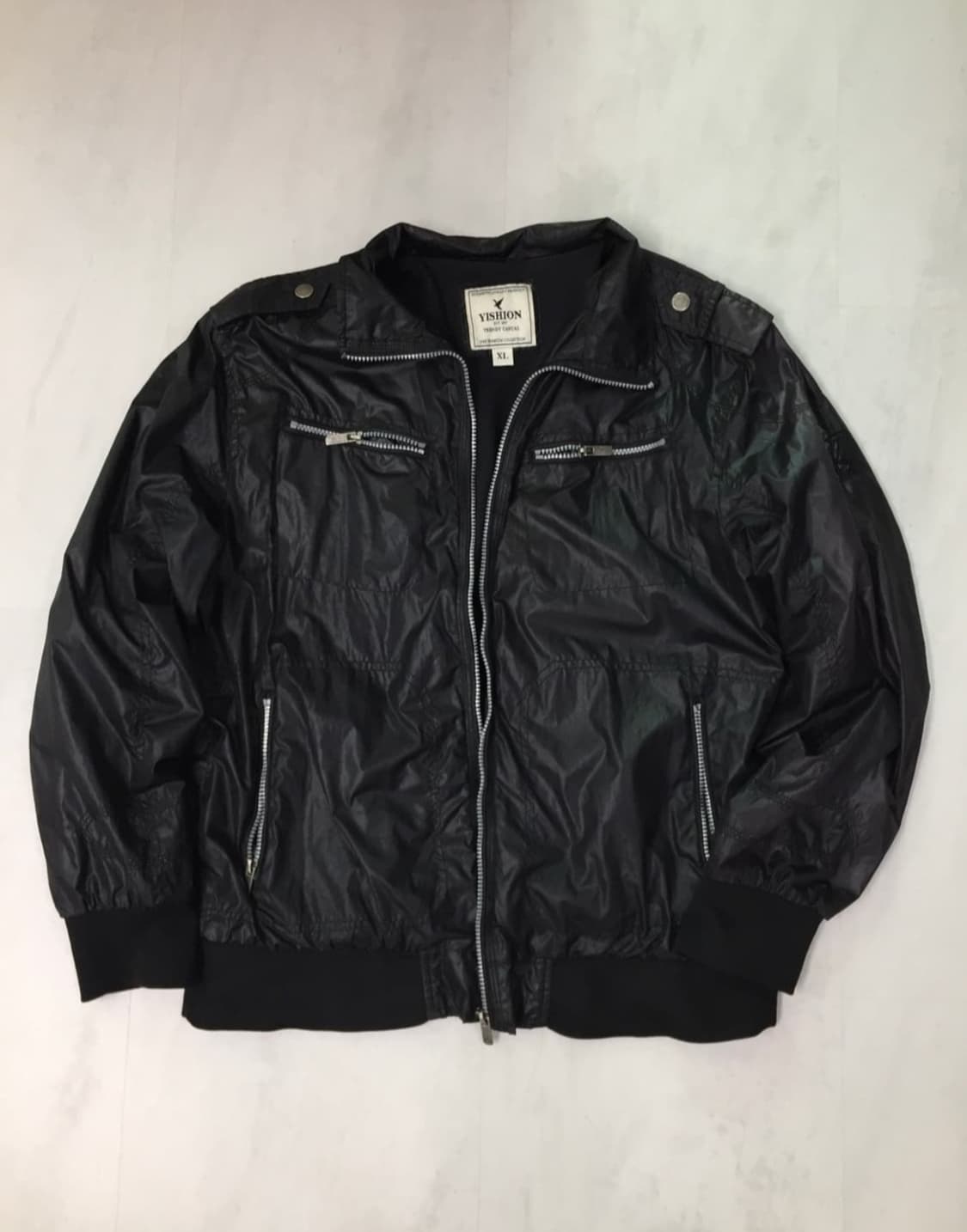 [XL] YISHION 빈티지 블랙 나일론자켓 상품이미지1