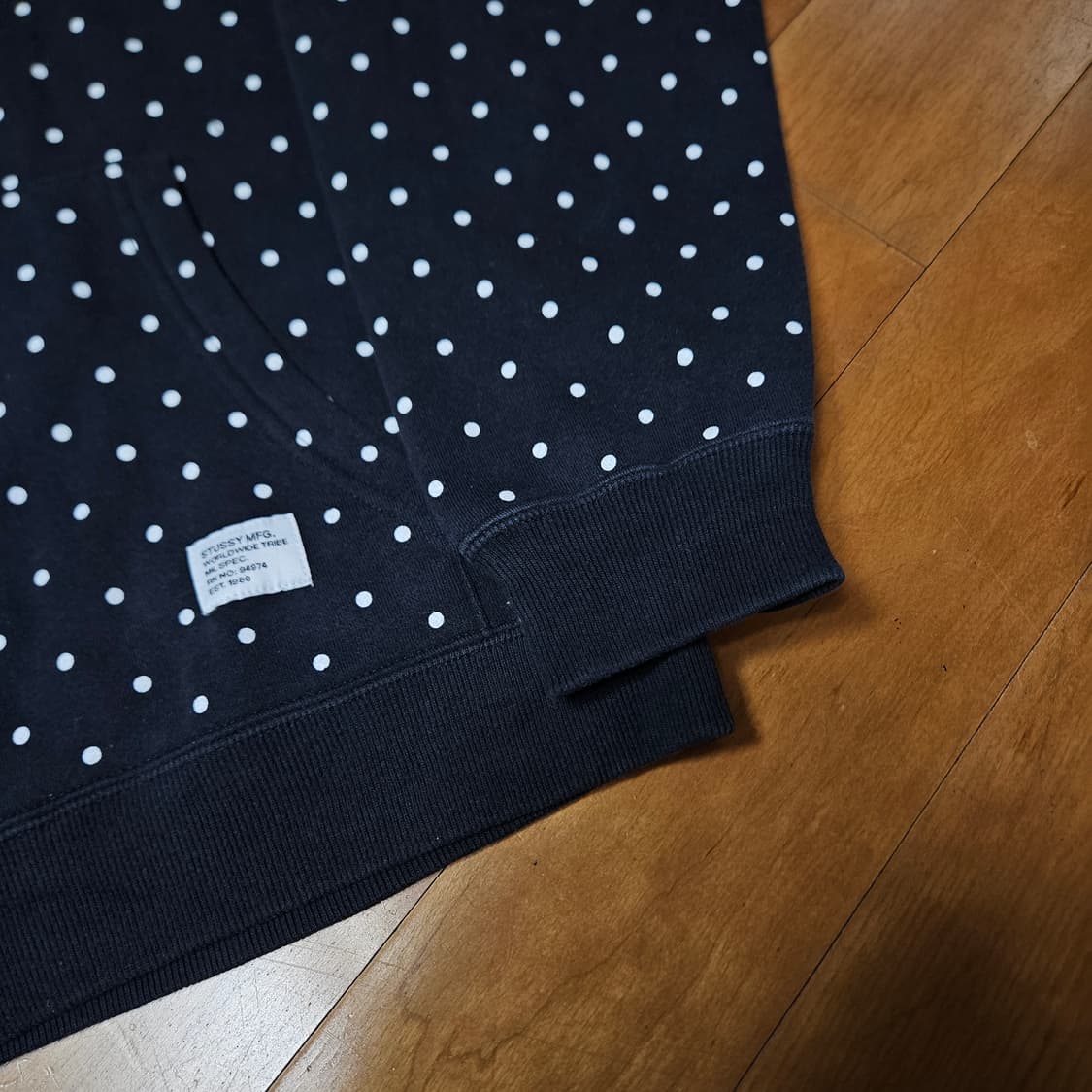 스투시 도트 후드티 블랙 L 상품이미지3