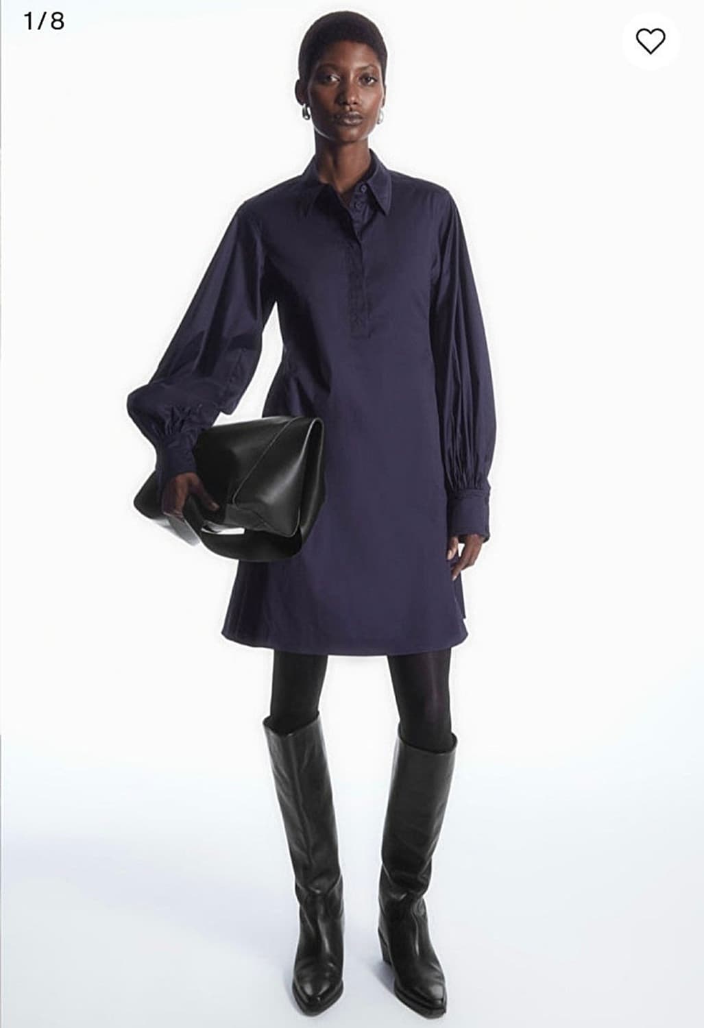 COS GATHERED-SLEEVE MINI SHIRT DRESS 상품이미지1