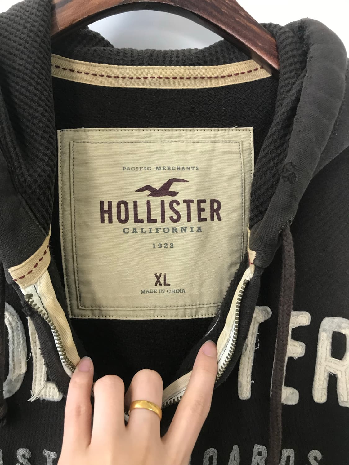 홀리스터 y2k 와투케 브라운 헤비 후드집업 상품이미지5
