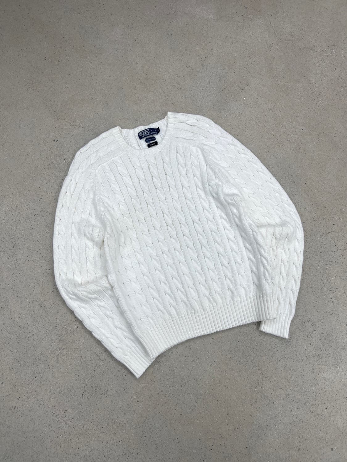 폴로 랄프로렌 화이트 래글런 케이블 니트 상품이미지2