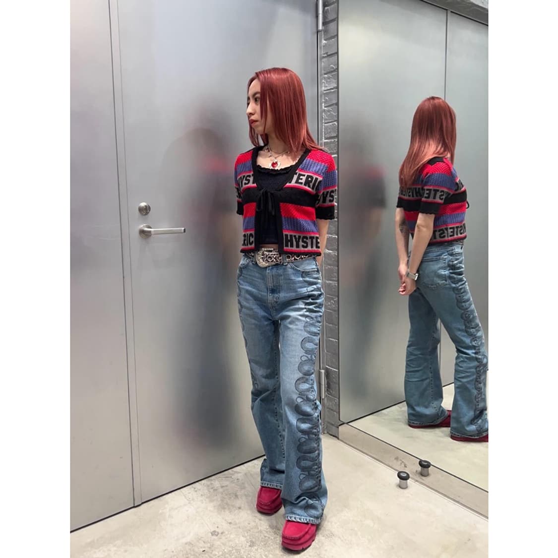 HYSTERIC GLAMOUR Logo Striped Cardigan 상품이미지4