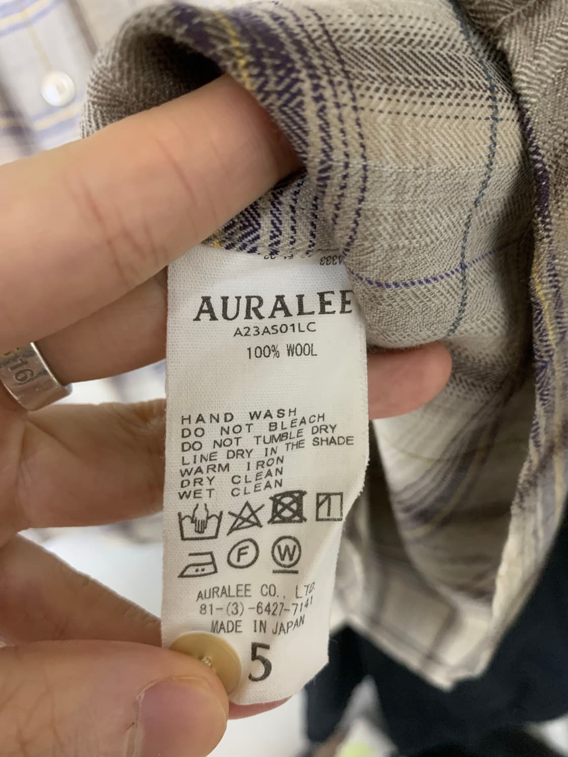 Auralee 오라리 23fw 체크 라이트브라운 5 상품이미지4