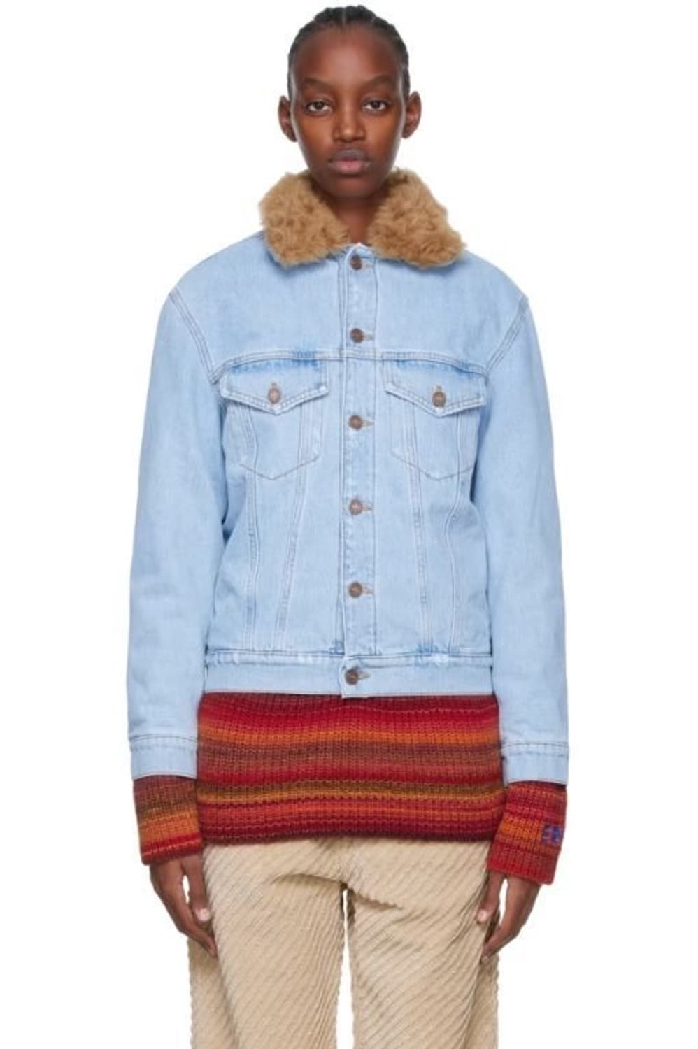 ERL 퍼 카라 데님자켓 (S) 상품이미지1