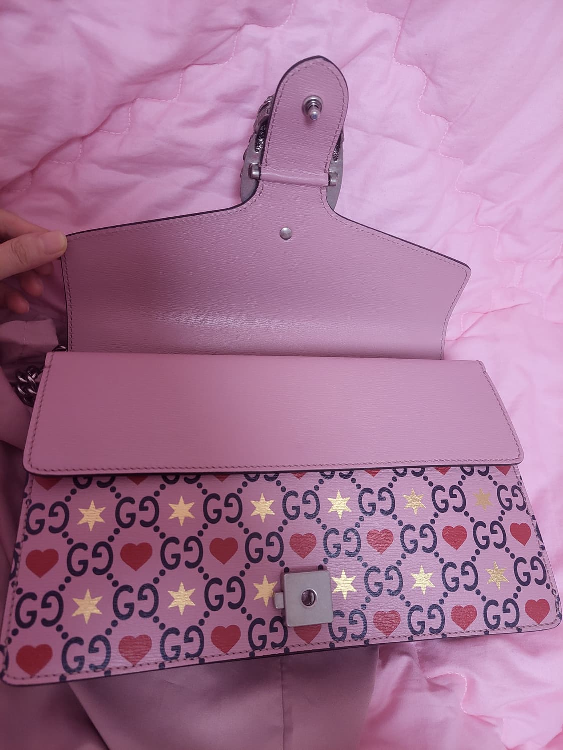 정품)급처새상품미사용!구찌 발렌타인한정판 디오니소스 핑크 공주가방 숄더백 상품이미지6