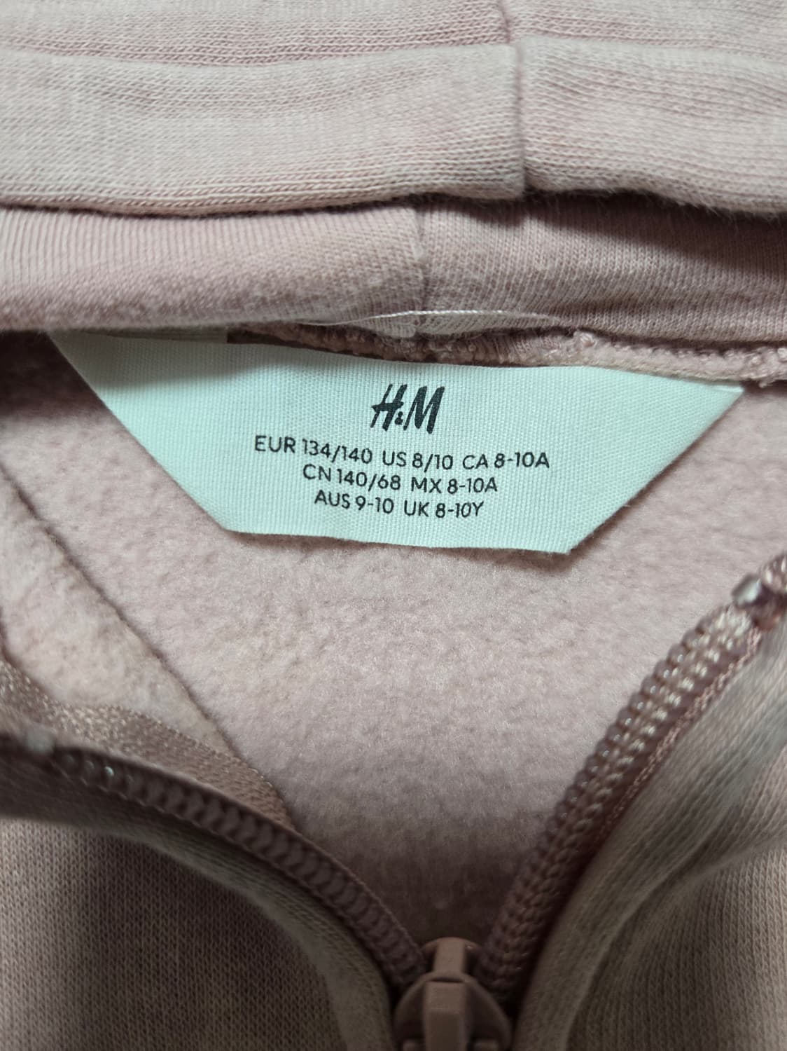 주니어 H&M 핑크색 후드집업130-140 상품이미지2