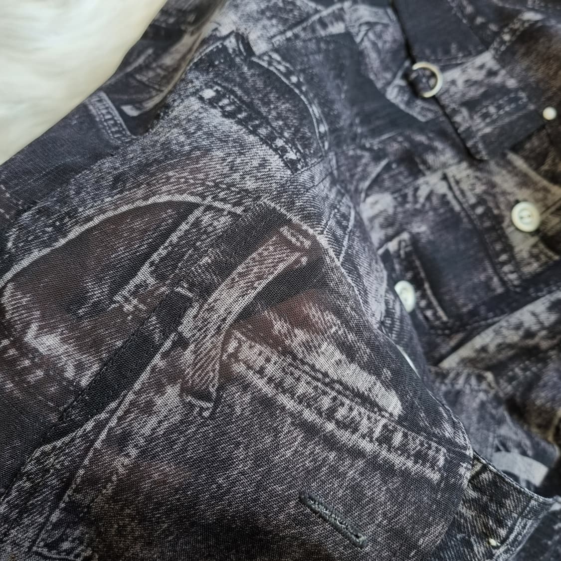 유니크 데님 패치위크 프린트 슬리브리스 베스트 1827 상품이미지6