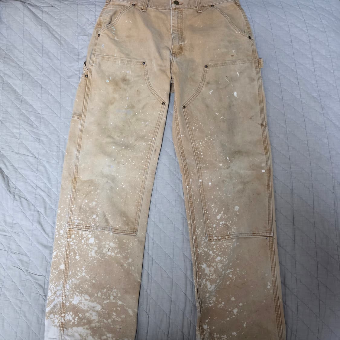 [34X31] 빈티지 칼하트 더블니 B136 BRN 워크팬츠 트래쉬드 상품이미지1