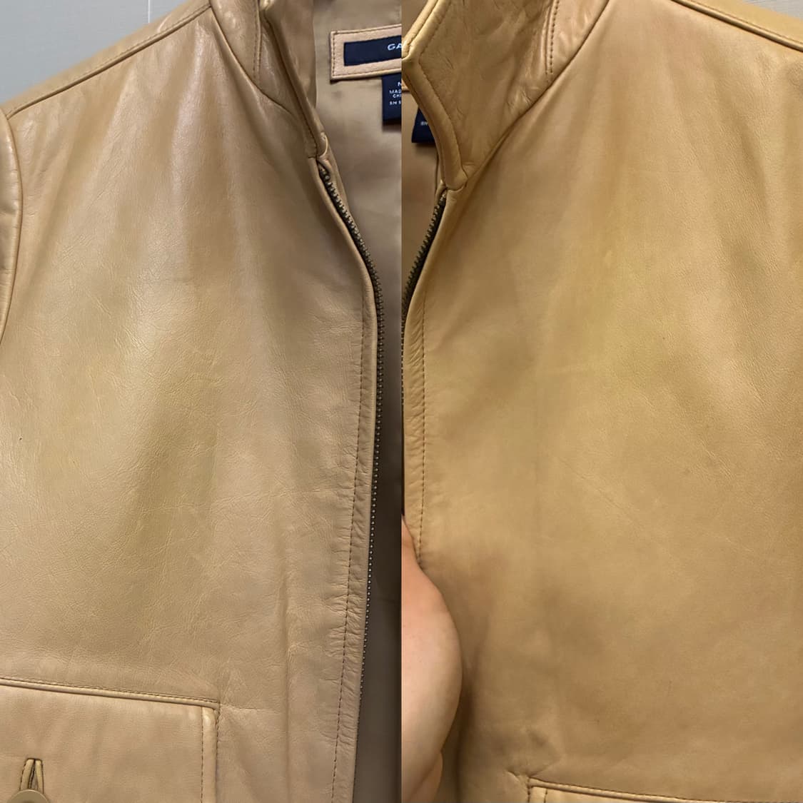 (S~M)00s GAP 올드갭 밀리터리 봄버 레더자켓 가죽자켓 우먼스 상품이미지10