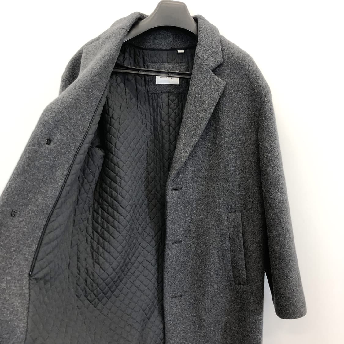 라코스테 누빔 그레이 울 코트 100 사이즈  상품이미지5
