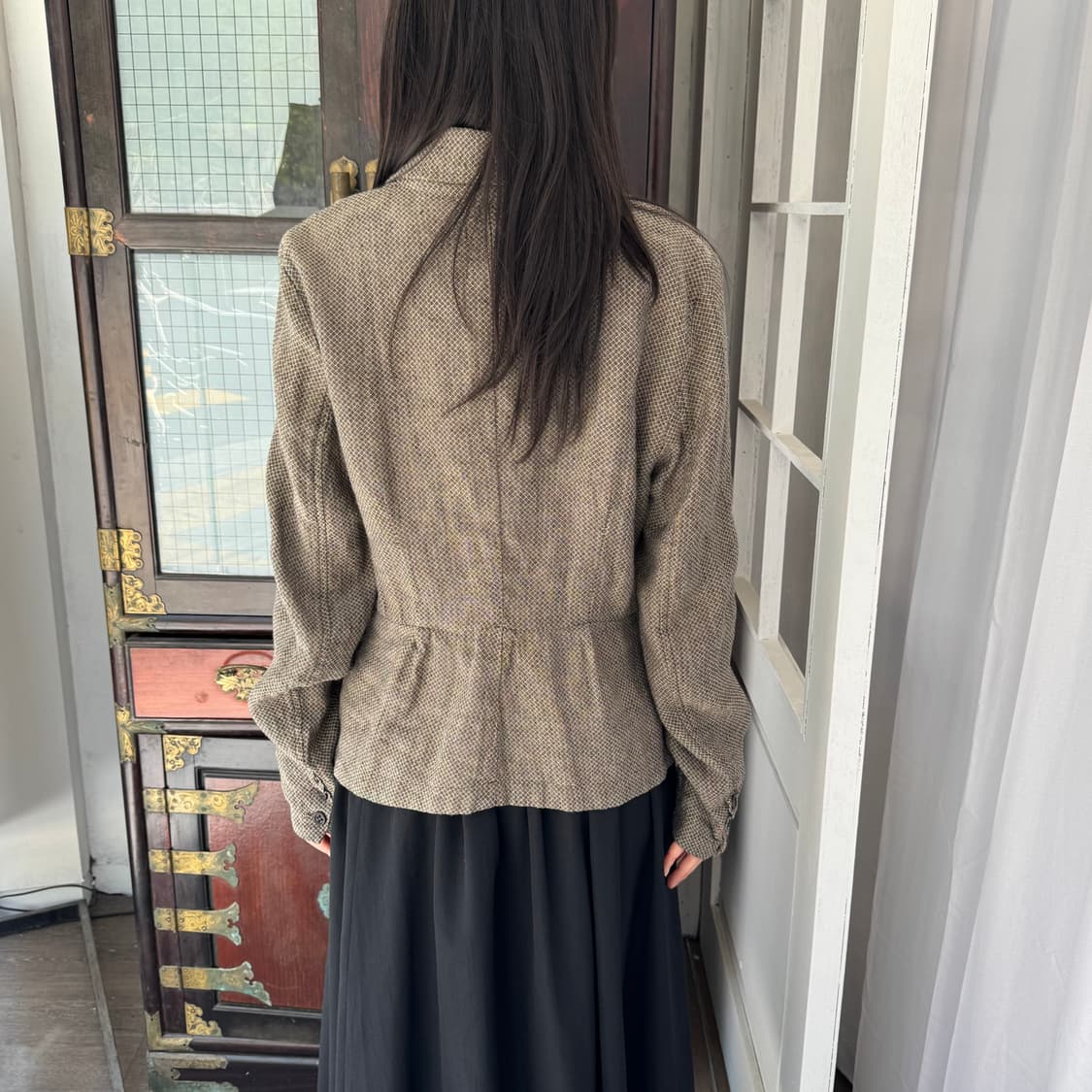 TRANSIT 린넨 체크 자켓 상품이미지3