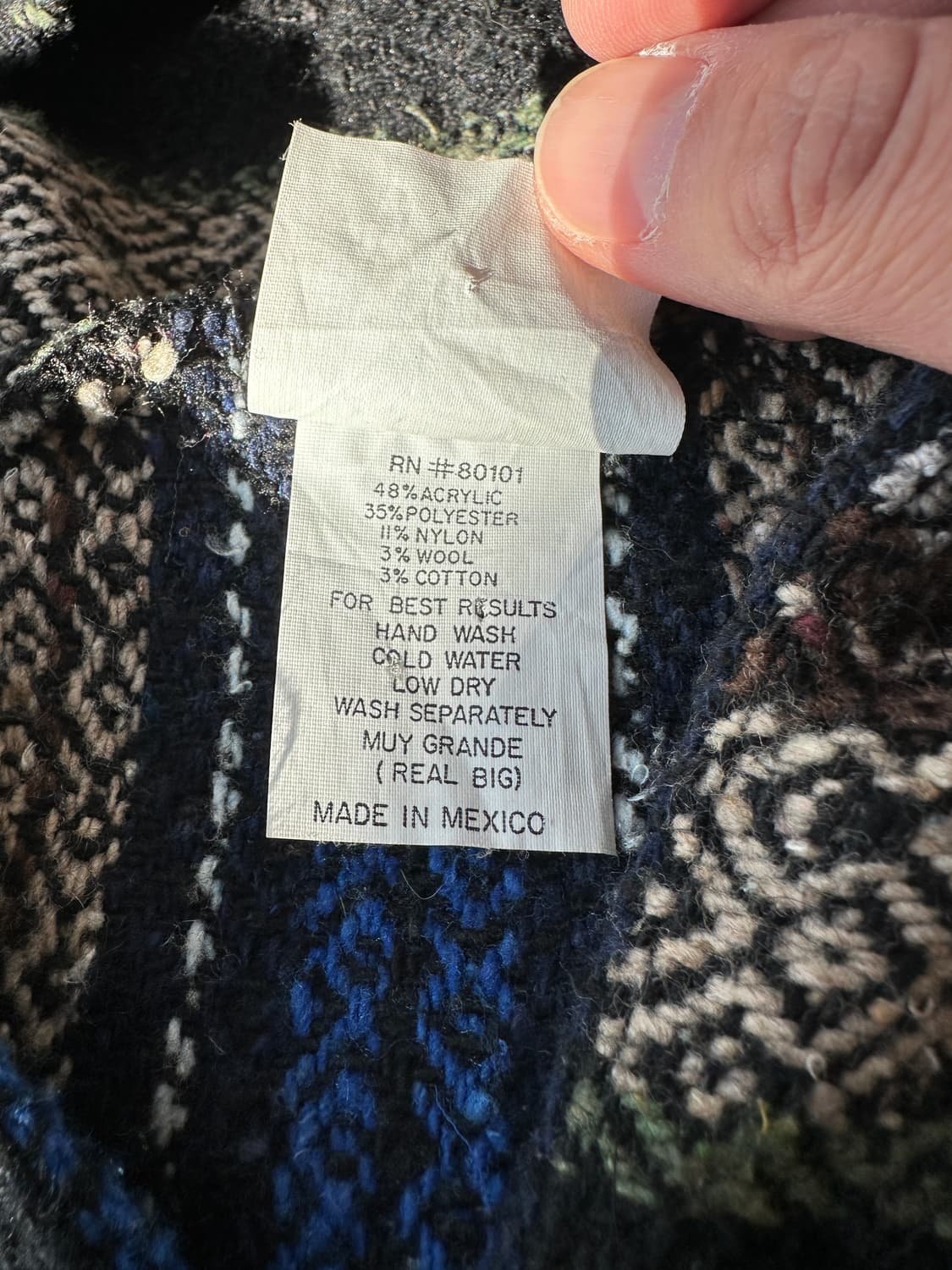 멕시칸 바자 풀오버 니트 후디 L-XL 상품이미지4