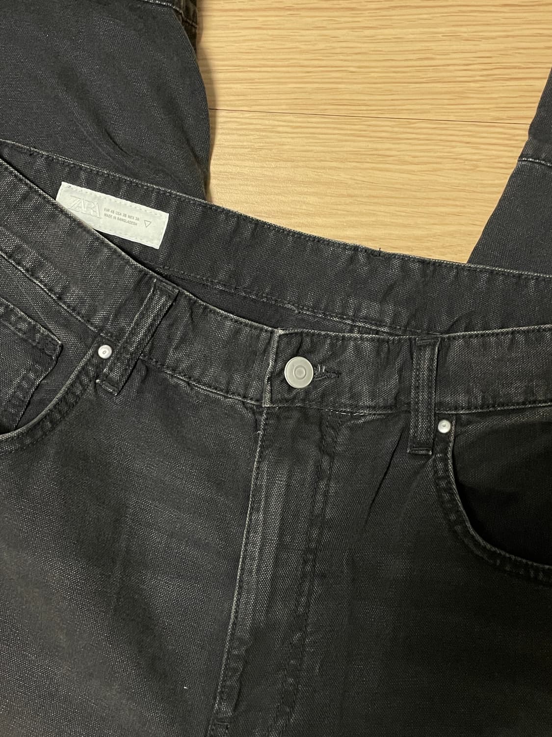 ZARA 배기핏 데님 블랙  상품이미지2